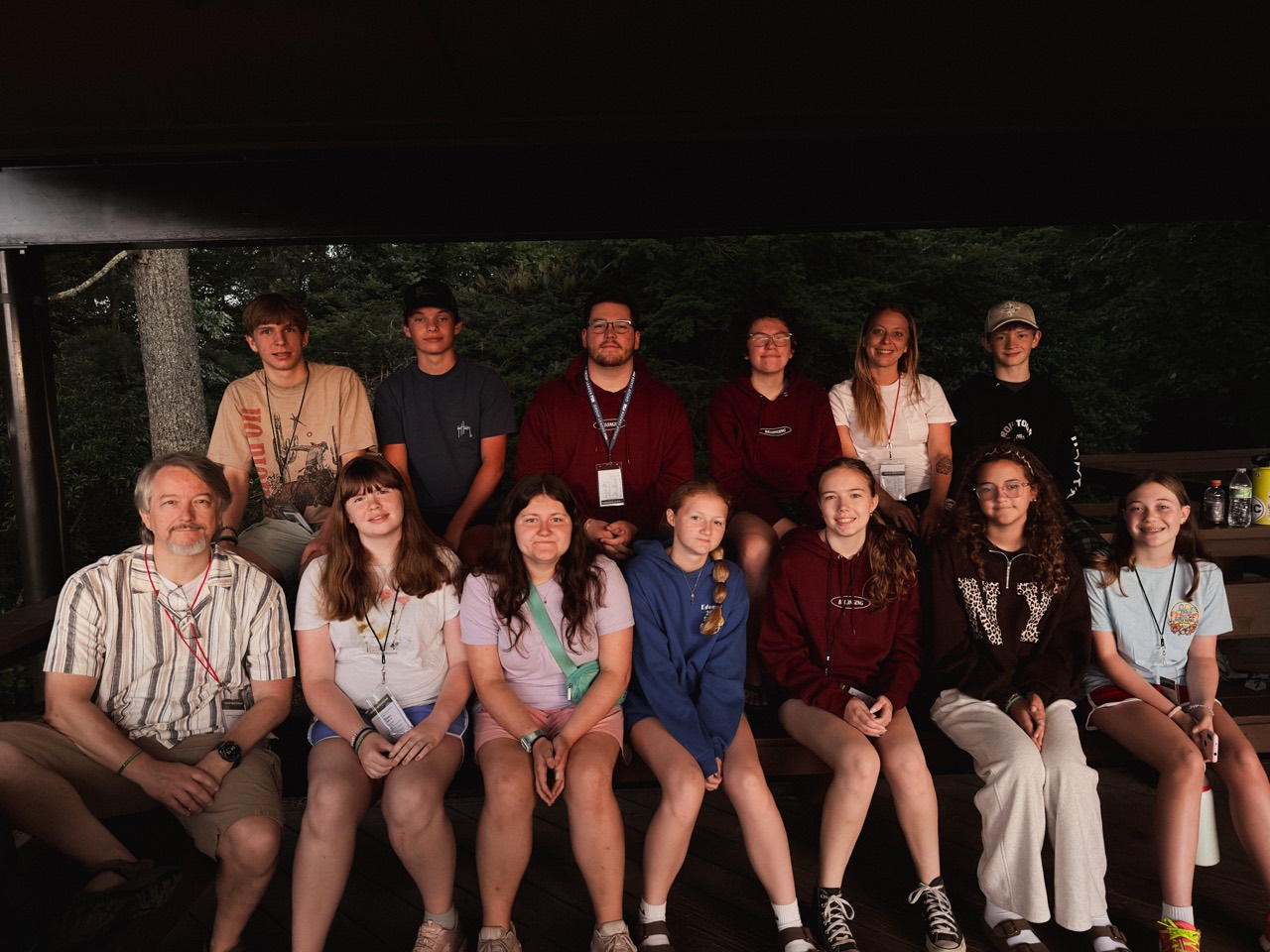 Dylan with a student group