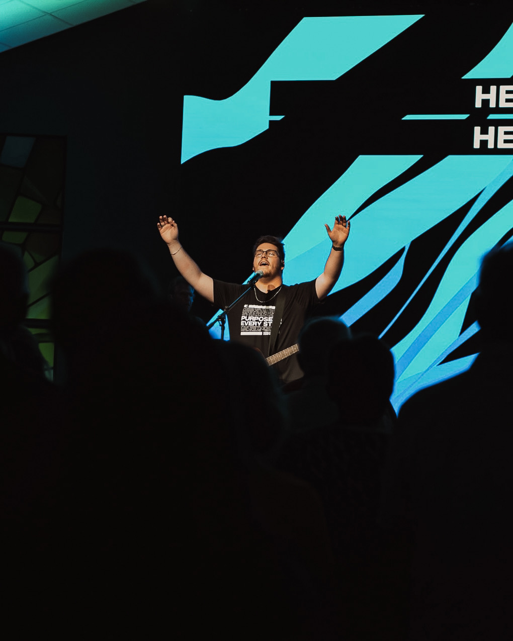 Dylan leading worship from the stage